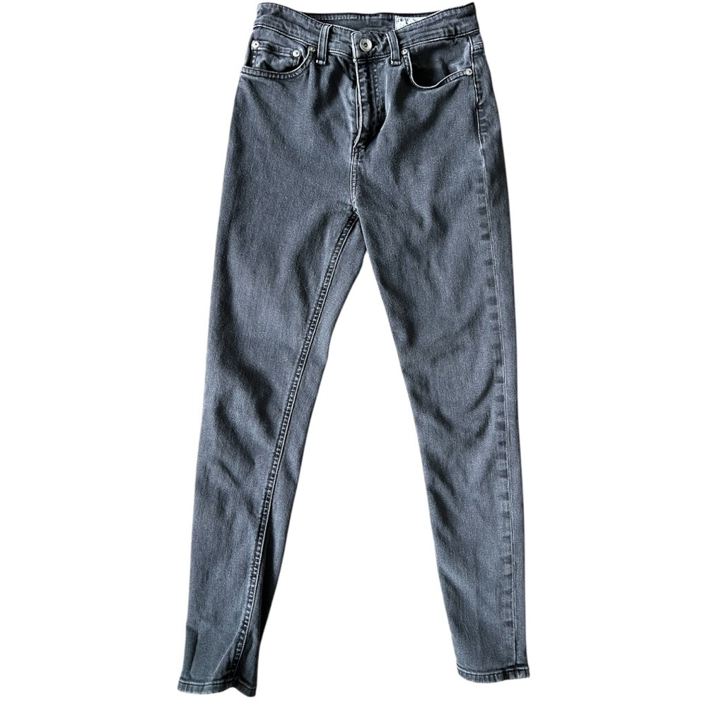 rag & bone mid-rise skinny ankle jean washed black